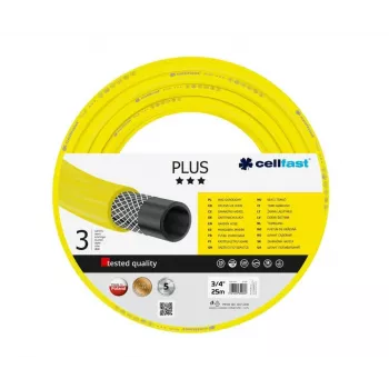 Cellfast PLUS Dārza šļūtene 3/4 inch 25 m - Elastīgs PVC, Pastiprināta, UV un aļģu izturīga