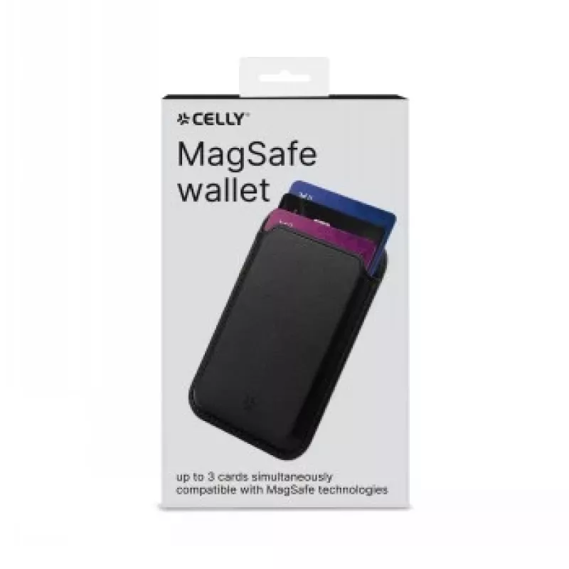 CELLY MAGWALLETBK MagSafe magnētiskais maks ar RFID bloķēšanu, melns