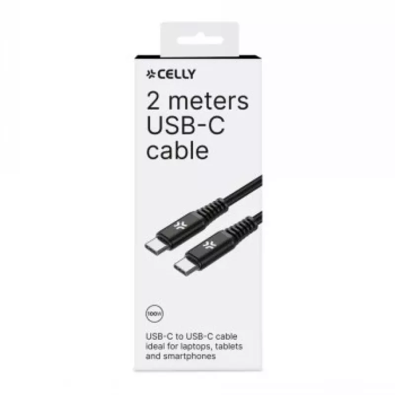 CELLY USB-C uz USB-C kabelis 100W Power Delivery