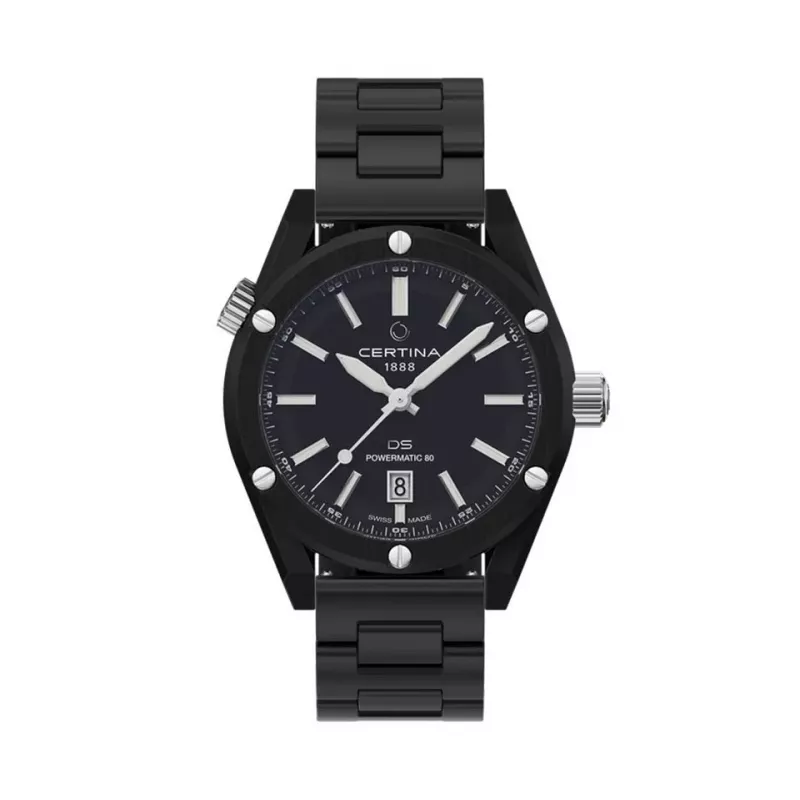 CERTINA DS Action Diver Automātiskais 43mm Melns Ciparnīca NATO Siksniņa Vīriešu Pulkstenis C041407390510