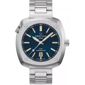 CERTINA DS Action Diver Automātiskais vīriešu pulkstenis 43mm zils ciparnīca nerūsējošā tērauda Milānas sieta aproce C041407190410