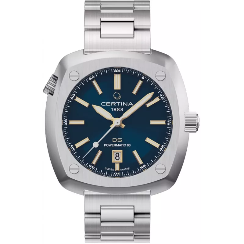 CERTINA DS Action Diver Automātiskais vīriešu pulkstenis 43mm zils ciparnīca nerūsējošā tērauda Milānas sieta aproce C041407190410