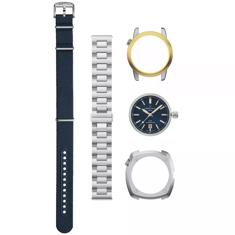 CERTINA DS Action Diver Automātiskais vīriešu pulkstenis 43mm zils ciparnīca nerūsējošā tērauda Milānas sieta aproce C041407190410