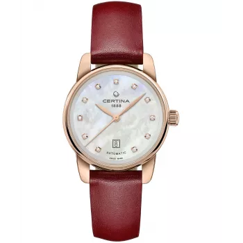 CERTINA DS Caimano Sieviešu Pulkstenis 29mm Nerūsējošais Tērauds Pērļu Mātītes Ciparnīca