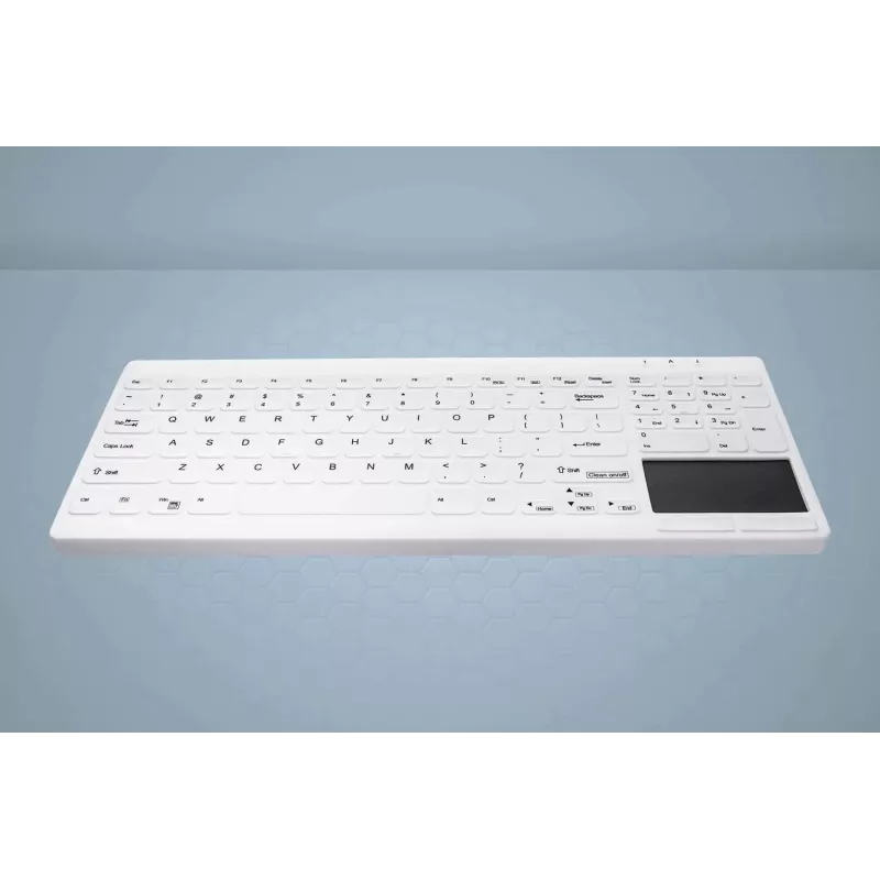 CHERRY Active Key MedicalKey AK-C7412 Vadu USB tastatūra Vācu QWERTZ izkārtojums Balta Dezinficējama IP68