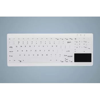 CHERRY Active Key MedicalKey AK-C7412 Vadu USB tastatūra Vācu QWERTZ izkārtojums Balta Dezinficējama IP68