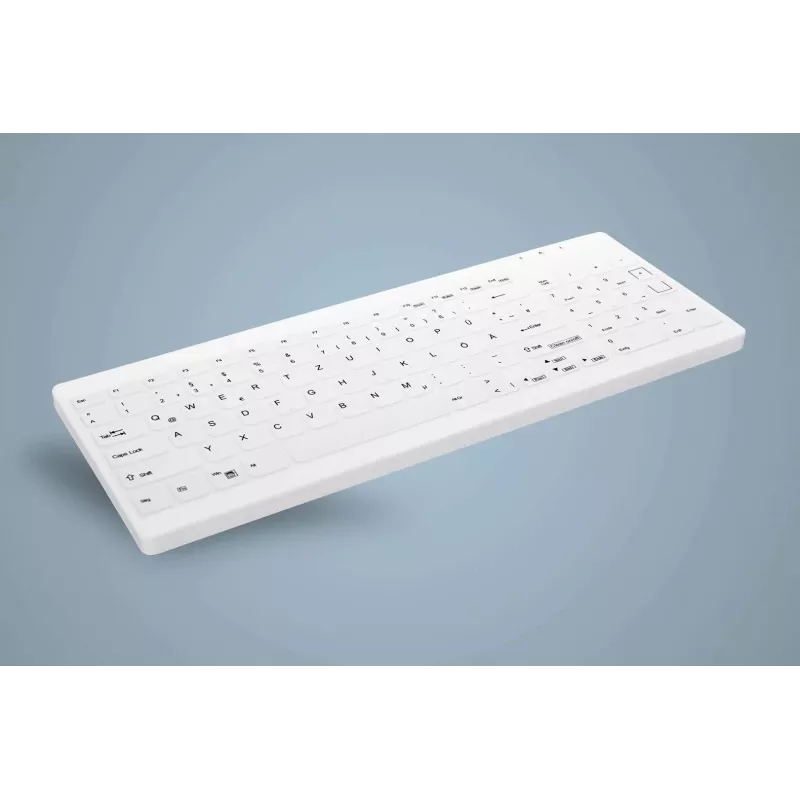 CHERRY Contour Active Key QuickClean AK-C7012 vadu tastatūra, melna, QWERTY, USB, CHERRY SX šķērveida tehnoloģija, 105 taustiņi, plāns dizains, dezinficējama virsma