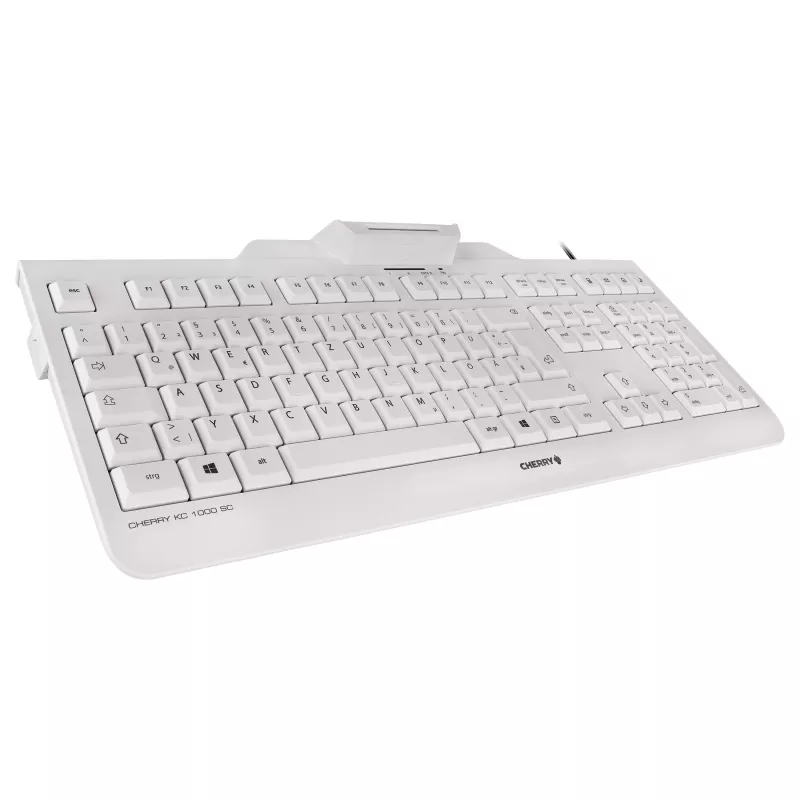 Cherry KC 1000 SC vadu USB tastatūra ar viedkaršu lasītāju – ASV/starptautiskais izkārtojums, melna