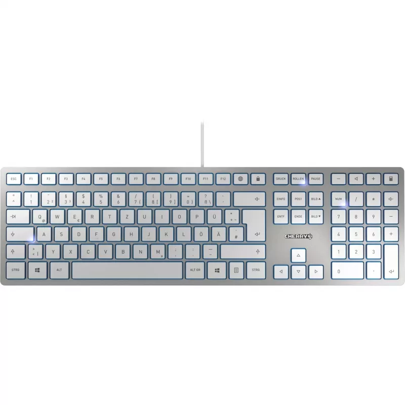 CHERRY KC 6000 SLIM SILVER CORDED KEYBOARD USB FRENCH
