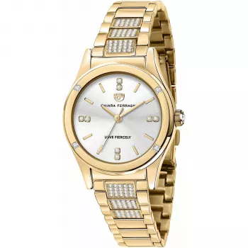Chiara Ferragni Sieviešu kvarca analogais pulkstenis R1953102506 32 mm Sudrabs Nerūsējošais tērauds Milānas siets