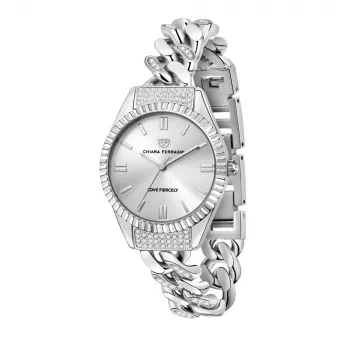 Chiara Ferragni Sieviešu R1953104502 Kvarca Analogais Pulkstenis 34 mm Sudraba Nerūsējošā Tērauda Milānas Tīkla Rokassprādze