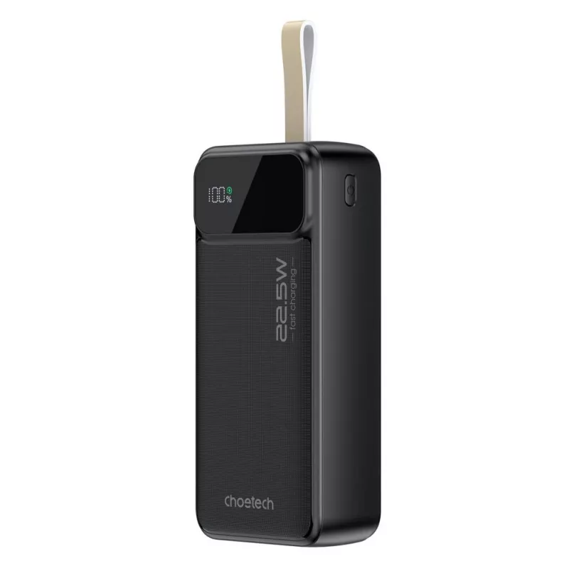 CHOETECH Power Bank 30000 mAh Melns