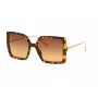 Chopard SCH334M560745 Sieviešu kaķacs formas saulesbrilles, zelta metāla rāmis, brūnas polikarbonāta lēcas, 56 mm