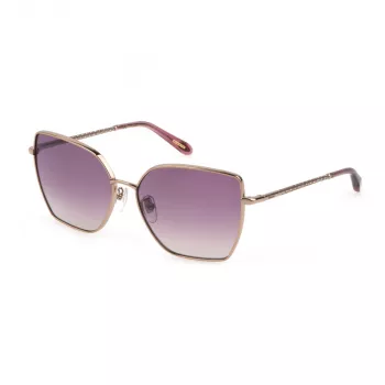 Chopard sieviešu kaķacs formas saulesbrilles SCHF76V59A39V zelta metāla rāmis brūnas gradienta lēcas 59mm