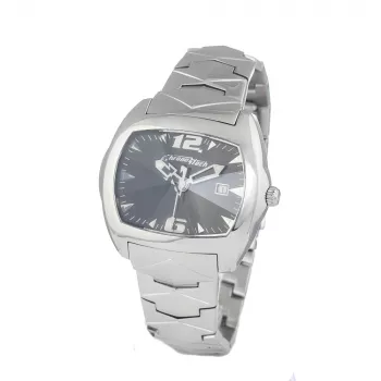 CHRONOTECH CT2188L-02M Vīriešu analogais kvarca pulkstenis 41mm Nerūsējošais tērauds Melns ciparnīca Sudraba aproce