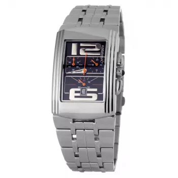 CHRONOTECH CT7018B-04M Vīriešu analogais kvarca hronogrāfa pulkstenis 40mm nerūsējošais tērauds sudrabs