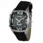 CHRONOTECH MAN CT7677M-02 Analog Quartz Watch 45mm Black Dial Leather Strap