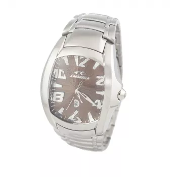 CHRONOTECH MAN CT7988M-65M Analogais kvarca pulkstenis 41mm Nerūsējošais tērauds Melns ciparnīca Sudraba Milānas aproce