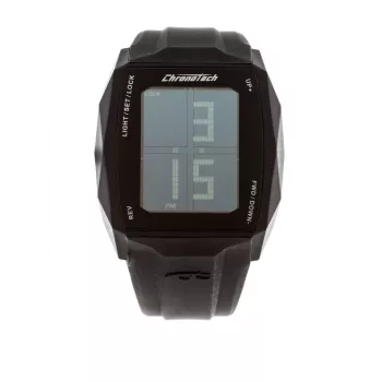 CHRONOTECH Vīriešu RW0021 Analogais Kvarca Hronogrāfa Pulkstenis 40mm Nerūsējošā Tērauda Korpuss Melna Ādas Siksniņa