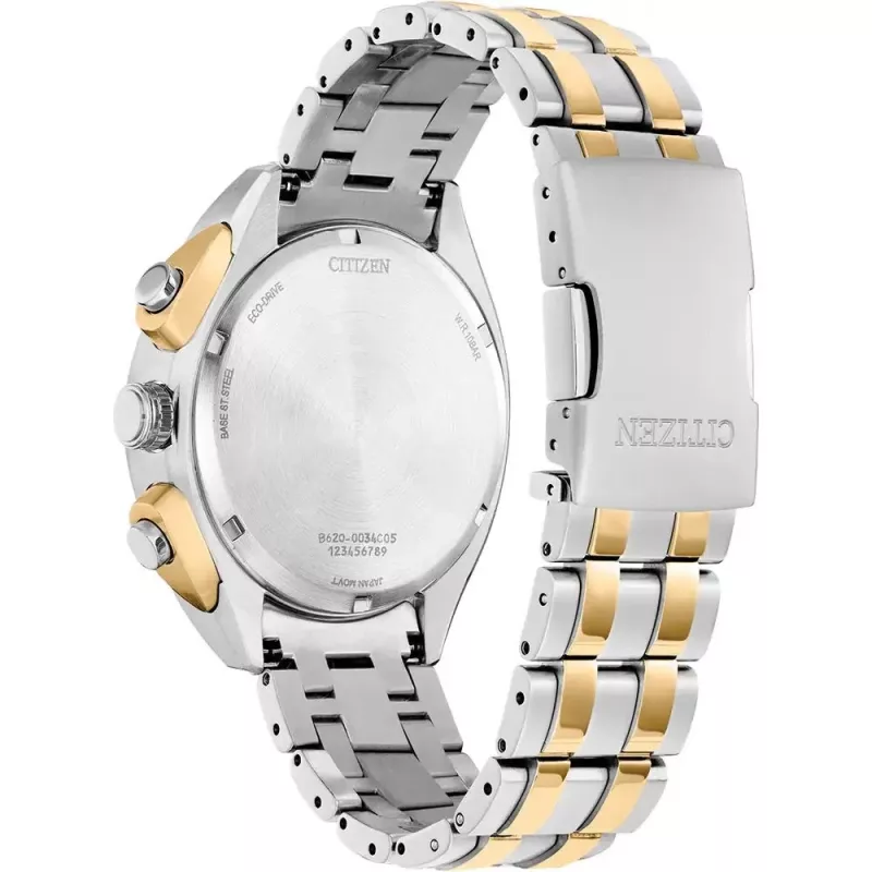 CITIZEN Eco-Drive Chronograph Vīriešu Pulkstenis CA4544-53L 43mm Zils Ciparnīca Nerūsējošais Tērauds