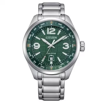 CITIZEN Eco-Drive vīriešu pulkstenis AW1830-88X 42.6mm nerūsējošais tērauds zaļš ciparnīca