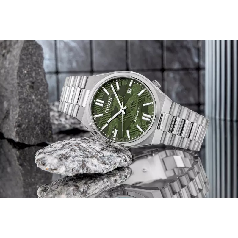 CITIZEN Vīriešu Automātiskais Pulkstenis NJ0159-86X 40mm Zelta Krāsas Nerūsējošais Tērauds Zaļš Ciparnīca