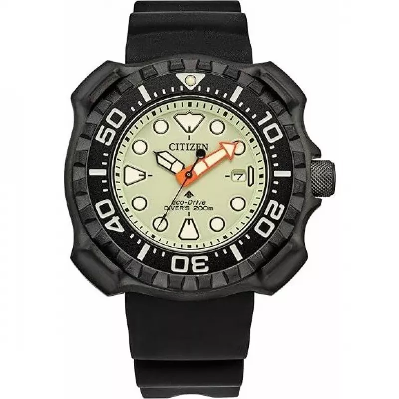 CITIZEN Vīriešu Eco-Drive Niršanas Pulkstenis BN0227-25X 47mm Melns Jonizēts Nerūsējošais Tērauds un Poliuretāna Siksniņa