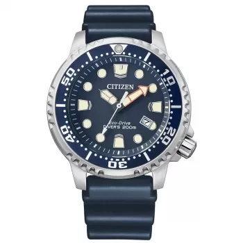 CITIZEN Vīriešu Eco-Drive Nirēja Pulkstenis BN0151-17L 44mm Zils Ciparnīca Zila Poliuretāna Siksniņa