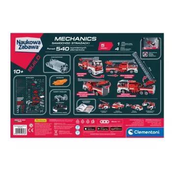 Clementoni Scientific Fun Mechanics Laboratory: Fire Truck Educational Construction Kit (Polish Language) 50728