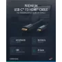 Clicktronic Casual USB-C uz HDMI adaptera kabelis, 1 m, 4K Ultra HD 60 Hz, melns 44928