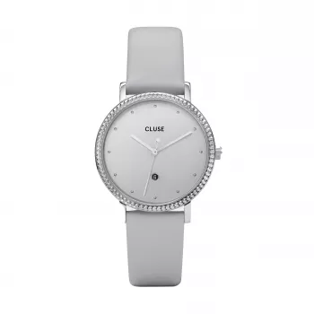 CLUSE Minuit Sieviešu Pulkstenis 33 mm Roze Zelts Nerūsējošais Tērauds Pelēka Āda