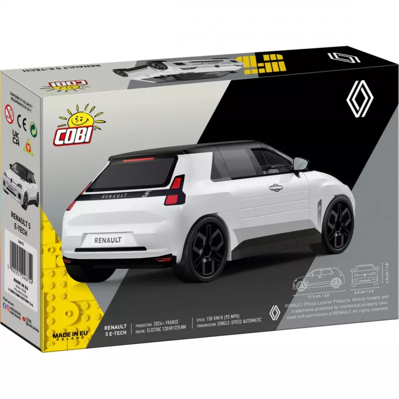 Cobi Renault 5 E-Tech White Building Blocks Set 1:35 Scale