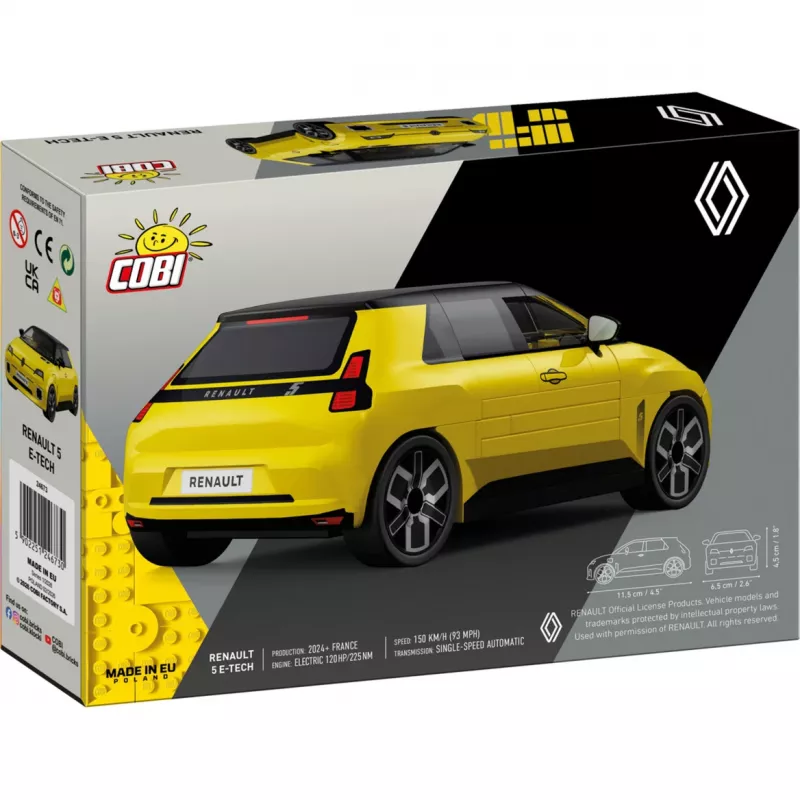 COBI Renault 5 E-Tech Yellow 1:35 Scale Die-Cast Model Car