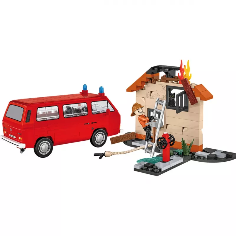 Cobi Volkswagen T3 Feuerwehr Ugunsdzēsēju Auto Būvēšanas Bloku Komplekts (230 Gabali)