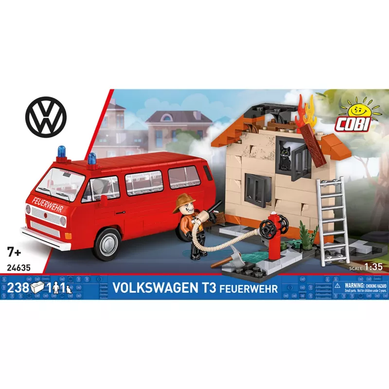 Cobi Volkswagen T3 Feuerwehr Ugunsdzēsēju Auto Būvēšanas Bloku Komplekts (230 Gabali)