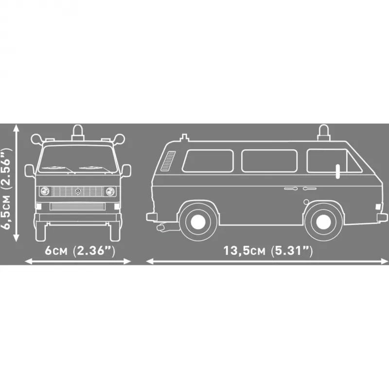 COBI Volkswagen T3 Policijas Būvbloku Komplekts 1:35 Mērogs 225 Gabali