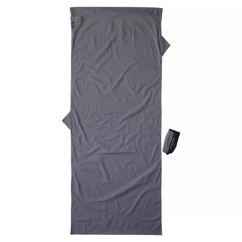 Cocoon CT44 Light ceļojumu guļammaisa ieliktnis – taisnstūrveida, 220 x 90 cm, 100% kokvilna, ziloņa pelēks