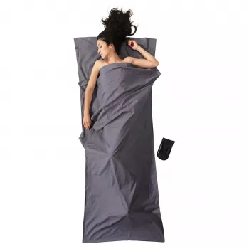 Cocoon CT44 Light ceļojumu guļammaisa ieliktnis – taisnstūrveida, 220 x 90 cm, 100% kokvilna, ziloņa pelēks