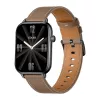 COLMI C28 Smartwatch – Black + Brown Leather Strap