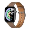 COLMI C28 Smartwatch – Black + Brown Leather Strap