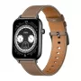 COLMI C28 Smartwatch – Black + Brown Leather Strap