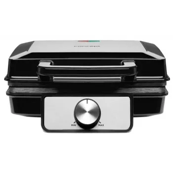 CONCEPT VF3060 Gofruotuvas 1400W 2-Slice Square Waffle Maker, Non-Stick Removable Plates, Adjustable Thermostat, Black/Stainless Steel