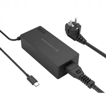 CONCEPTRONIC 65W GaN USB-C lādētājs, 1 ports, PD3.0/PPS, melns