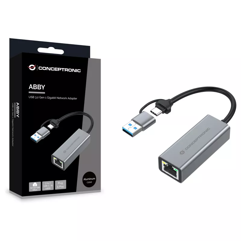 Conceptronic ABBY08G Gigabit USB 3.0 tīkla adapteris