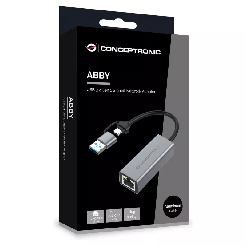 Conceptronic ABBY08G Gigabit USB 3.0 tīkla adapteris