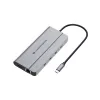 Conceptronic DONN34G 10-in-1 USB 3.2 Gen 2 MST dokstacija, 4K60Hz HDMI, 8K30Hz DisplayPort, GbE, USB-C 10Gbps x 3, USB-A 480Mbps x 2, Audio, 100W USB PD