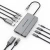 Conceptronic DONN34G 10-in-1 USB 3.2 Gen 2 MST dokstacija, 4K60Hz HDMI, 8K30Hz DisplayPort, GbE, USB-C 10Gbps x 3, USB-A 480Mbps x 2, Audio, 100W USB PD