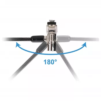 Conceptronic NBT Nano-Lock Dual klēpjdatora kombinētā slēdzene, 4 ciparu, 1.8m tērauda trose, melna/sudraba
