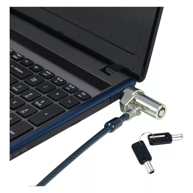 Conceptronic NBT Nano-Lock Dual klēpjdatora kombinētā slēdzene, 4 ciparu, 1.8m tērauda trose, melna/sudraba