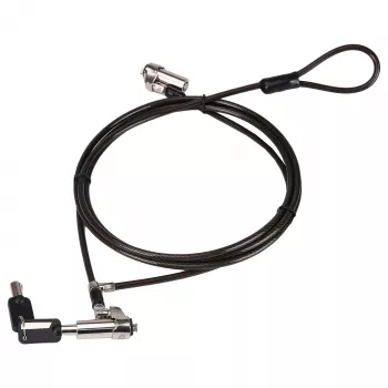 Conceptronic NBT Nano-Lock Dual klēpjdatora kombinētā slēdzene, 4 ciparu, 1.8m tērauda trose, melna/sudraba